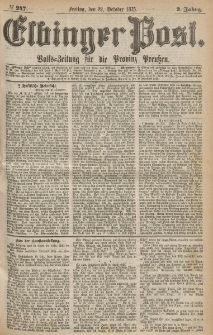 Elbinger Post, Nr.247 Freitag 22 October 1875, 2 Jh