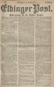 Elbinger Post, Nr.251 Mittwoch 27 October 1875, 2 Jh
