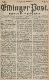Elbinger Post, Nr.253 Freitag 29 October 1875, 2 Jh