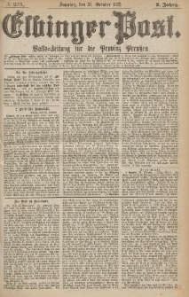 Elbinger Post, Nr.255 Sonntag 31 October 1875, 2 Jh