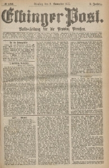 Elbinger Post, Nr.256 Dienstag 2 Nowember 1875, 2 Jh