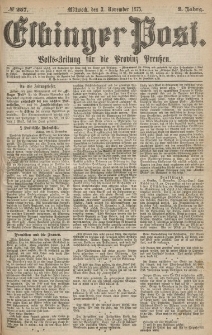 Elbinger Post, Nr.257 Mittwoch 3 Nowember 1875, 2 Jh