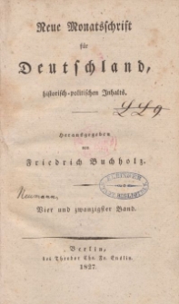 Neue Monatsschrift für Deutschland, Historisch-Politischen Inhalts, 1827, Bd. 24.