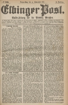 Elbinger Post, Nr.258 Donnerstag 4 Nowember 1875, 2 Jh