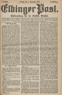 Elbinger Post, Nr.259 Freitag 5 Nowember 1875, 2 Jh