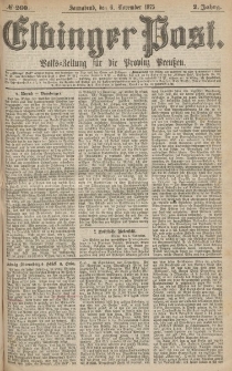 Elbinger Post, Nr.260 Sonnabend 6 Nowember 1875, 2 Jh