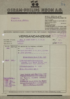 Osram-Philips Neon A.G. Berlin - Flughafen, Elbing (19.10.1933 r.)