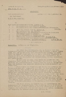 Luftamt Königsberg - Herr Oberbürgermeister Grundstücksamt in Elbing (11.10.1934 r.)
