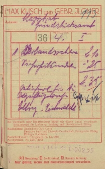 Firma Max Kusch & Gebr. Ilgner, Elbing (paragon)