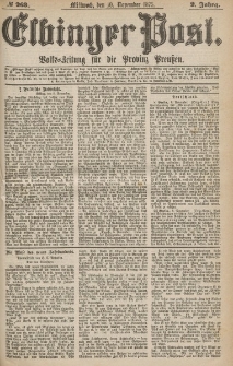 Elbinger Post, Nr.263 Mittwoch 10 Nowember 1875, 2 Jh