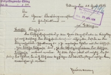 Polizeiflugwache Elbing - Oberbürgermeister Elbing - korespondencja (25.04.1934 r.)