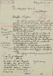 Polizeiflugwache Elbing - Oberbürgermeister Elbing - korespondencja (12.01.1934 r.)
