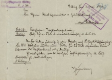 Polizeiflugwache Elbing - Oberbürgermeister Elbing - korespondencja (03.05.1934 r.)