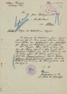 Luftaufsicht Königsberg - Oberbürgermeister Elbing - korespondencja (18.07.1934 r.)