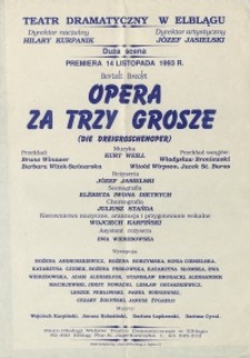 Opera za trzy grosze (Die Dreigroschenoper) - afisz
