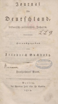 Journal für Deutschland, historisch, politischen Inhalts, 1819, Bd. 15.