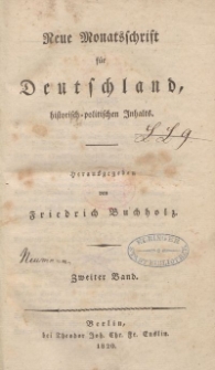 Neue Monatsschrift für Deutschland, Historisch-Politischen Inhalts, 1820, Bd. 2.