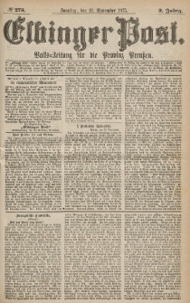 Elbinger Post, Nr.273 Sonntag 21 Nowember 1875, 2 Jh