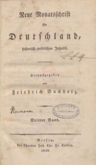 Neue Monatsschrift für Deutschland, Historisch-Politischen Inhalts, 1820, Bd. 3.