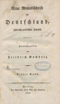 Neue Monatsschrift für Deutschland, Historisch-Politischen Inhalts, 1823, Bd. 11.
