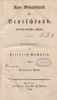 Neue Monatsschrift für Deutschland, Historisch-Politischen Inhalts, 1824, Bd. 14.