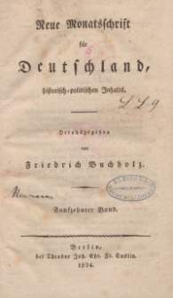 Neue Monatsschrift für Deutschland, Historisch-Politischen Inhalts, 1824, Bd. 15.