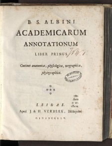 Academicae Annotationes... T. 1.