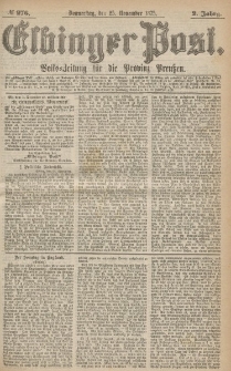 Elbinger Post, Nr.276 Donnerstag 25 Nowember 1875, 2 Jh