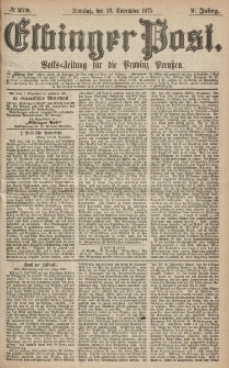 Elbinger Post, Nr.279 Sonntag 28 Nowember 1875, 2 Jh