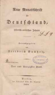 Neue Monatsschrift für Deutschland, Historisch-Politischen Inhalts, 1833, Bd. 43.