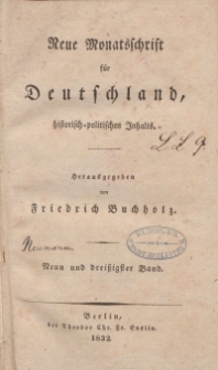 Neue Monatsschrift für Deutschland, Historisch-Politischen Inhalts, 1832, Bd. 39.
