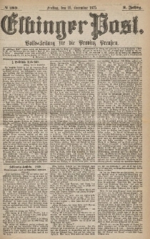 Elbinger Post, Nr.289 Freitag 10 Dezember 1875, 2 Jh