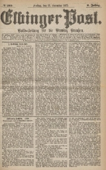 Elbinger Post, Nr.289 Freitag 10 Dezember 1875, 2 Jh