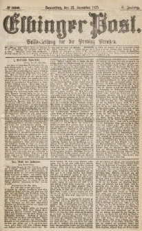 Elbinger Post, Nr.300 Donnerstag 23 Dezember 1875, 2 Jh