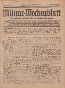 Militär-Wochenblatt : unabhängige Zeitschrift für die deutsche Wehrmacht, 111. Jahrgang, 18. Juli 1926, Nr 3.