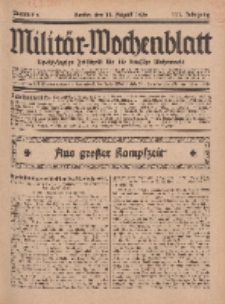 Militär-Wochenblatt : unabhängige Zeitschrift für die deutsche Wehrmacht, 111. Jahrgang, 11. August 1926, Nr 6.