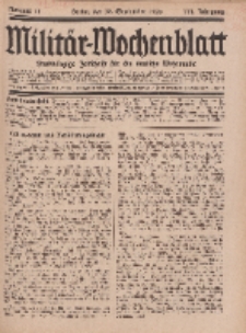 Militär-Wochenblatt : unabhängige Zeitschrift für die deutsche Wehrmacht, 111. Jahrgang, 18. September 1926, Nr 11.