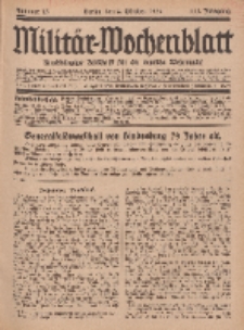 Militär-Wochenblatt : unabhängige Zeitschrift für die deutsche Wehrmacht, 111. Jahrgang, 4. Oktober 1926, Nr 13.