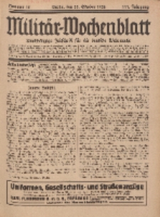 Militär-Wochenblatt : unabhängige Zeitschrift für die deutsche Wehrmacht, 111. Jahrgang, 25 Oktober 1926, Nr 16.