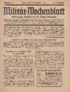 Militär-Wochenblatt : unabhängige Zeitschrift für die deutsche Wehrmacht, 111. Jahrgang, 4. Dezember 1926, Nr 21.