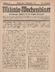 Militär-Wochenblatt : unabhängige Zeitschrift für die deutsche Wehrmacht, 111. Jahrgang, 11. Dezember 1926, Nr 22.