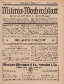 Militär-Wochenblatt : unabhängige Zeitschrift für die deutsche Wehrmacht, 111. Jahrgang, 11. Januar 1927, Nr 26.