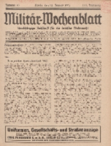 Militär-Wochenblatt : unabhängige Zeitschrift für die deutsche Wehrmacht, 111. Jahrgang, 18. Januar 1927, Nr 27.