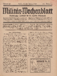 Militär-Wochenblatt : unabhängige Zeitschrift für die deutsche Wehrmacht, 111. Jahrgang, 25. Januar 1927, Nr 28.