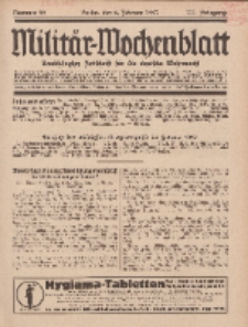 Militär-Wochenblatt : unabhängige Zeitschrift für die deutsche Wehrmacht, 111. Jahrgang, 4. Februar 1927, Nr 29.