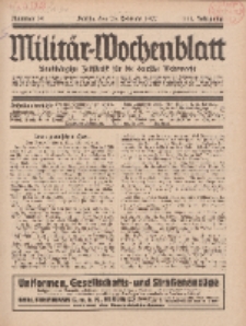 Militär-Wochenblatt : unabhängige Zeitschrift für die deutsche Wehrmacht, 111. Jahrgang, 25. Februar 1927, Nr 32.