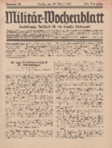 Militär-Wochenblatt : unabhängige Zeitschrift für die deutsche Wehrmacht, 111. Jahrgang, 18. März 1927, Nr 35.