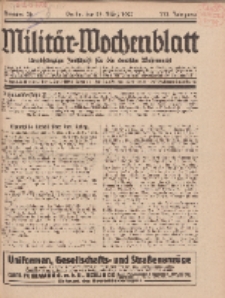 Militär-Wochenblatt : unabhängige Zeitschrift für die deutsche Wehrmacht, 111. Jahrgang, 25. März 1927, Nr 36.
