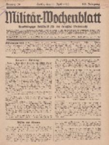 Militär-Wochenblatt : unabhängige Zeitschrift für die deutsche Wehrmacht, 111. Jahrgang, 11. April 1927, Nr 38.