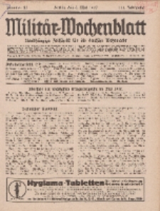 Militär-Wochenblatt : unabhängige Zeitschrift für die deutsche Wehrmacht, 111. Jahrgang, 4. Mai 1927, Nr 41.